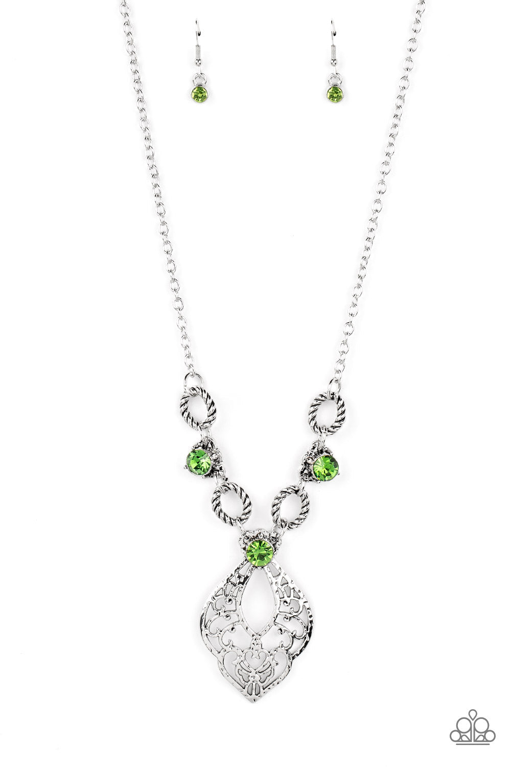 Contemporary Connections - Green Paparazzi Necklace