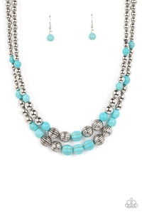 Country Road Trip - Blue Paparazzi Necklace (S032)