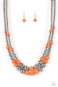 Country Road Trip - Orange Paparazzi Necklace (S040)