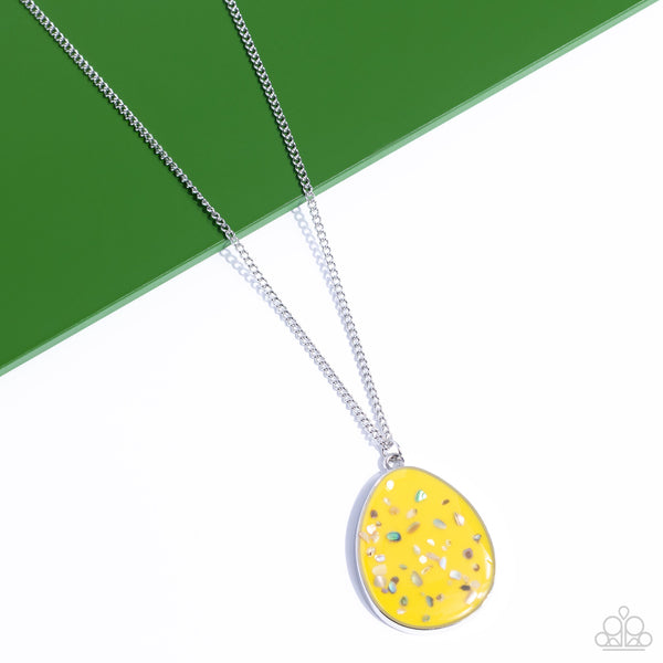 Shimmering Seafloors - Yellow Paparazzi Necklace (5084)