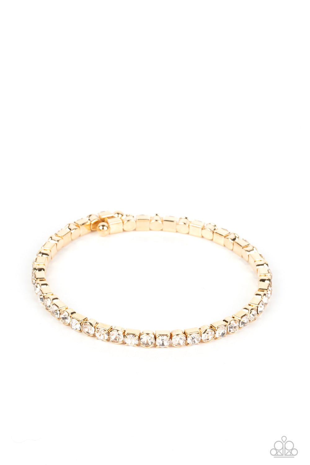 Rhinestone Spell - Gold Paparazzi Bracelet (#4432)
