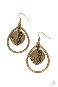 Artisan Refuge - Brass Paparazzi Earring (#3980)