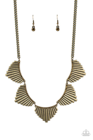 MANE Street - Brass Paparazzi Necklace(#4820)