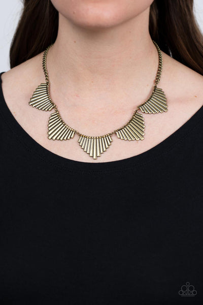 MANE Street - Brass Paparazzi Necklace(#4820)