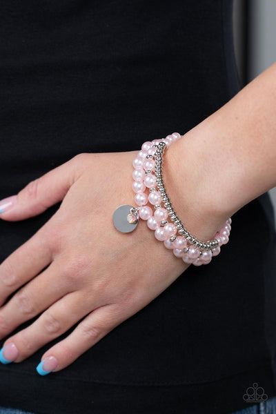 Pearly Professional - Pink Paparazzi Bracelet (#2124)