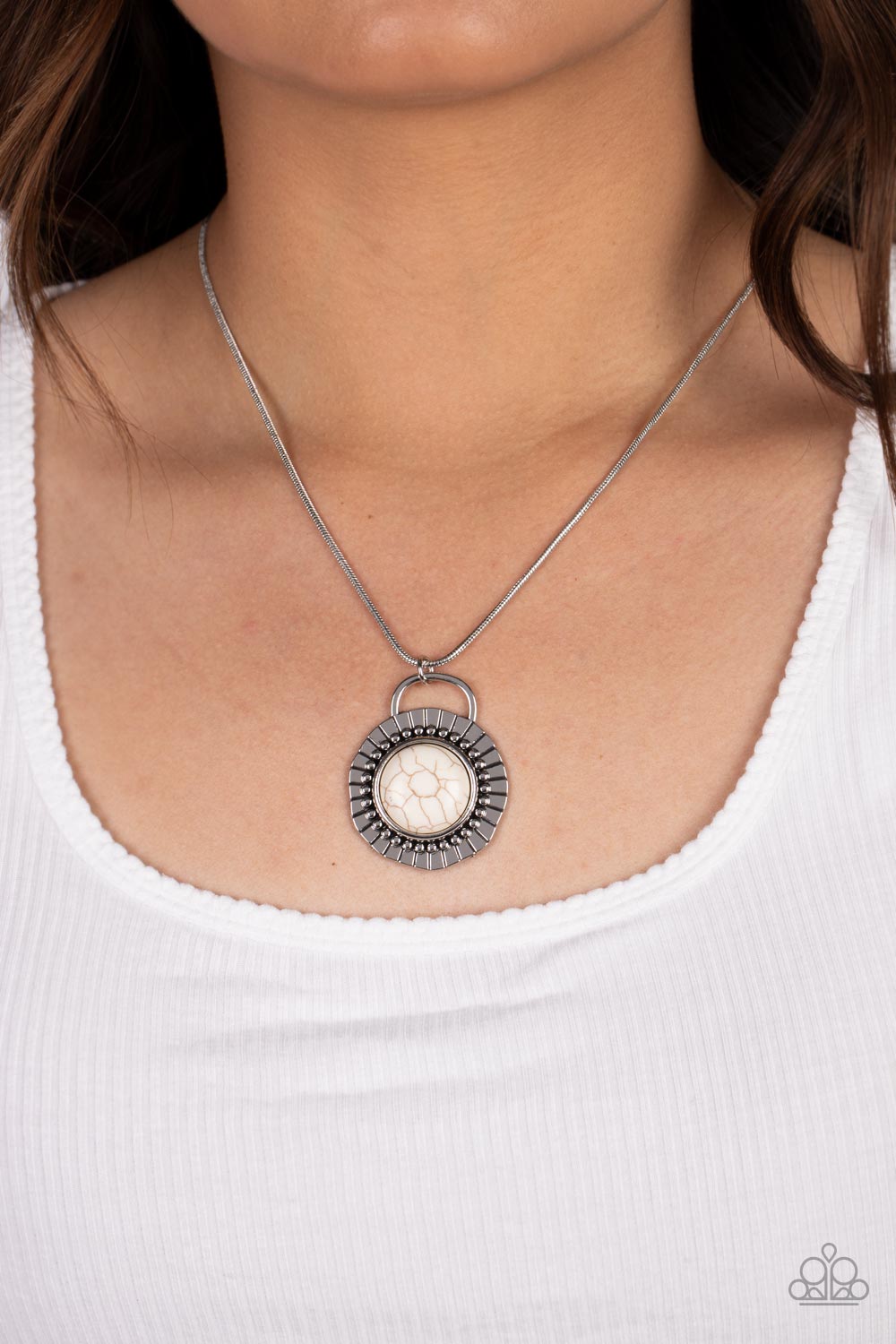 New Age Nomad - White Paparazzi Necklace (PZ-4277)