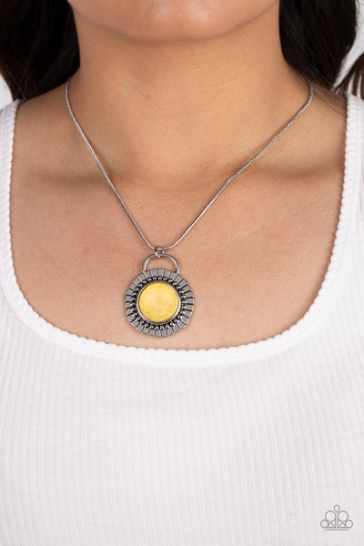 New Age Nomad - Yellow Paparazzi Necklace (#4825)