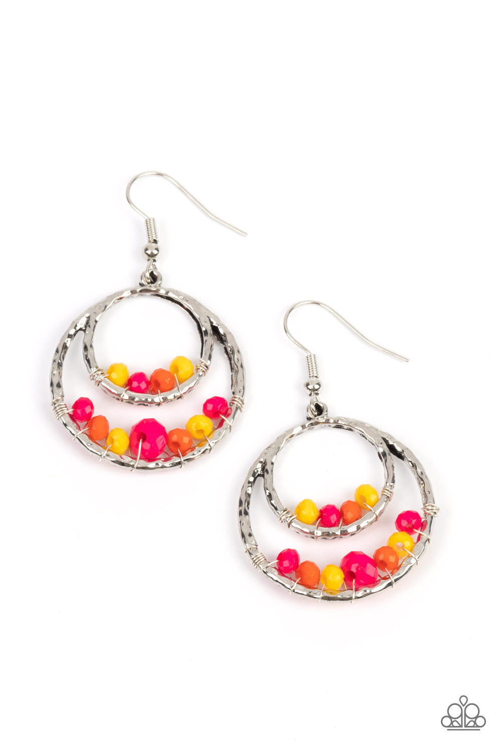Bustling Beads - Multi Paparazzi Earring (PZ-483)