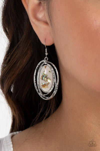 Ocean Floor Oracle - White Paparazzi Earring (1272)