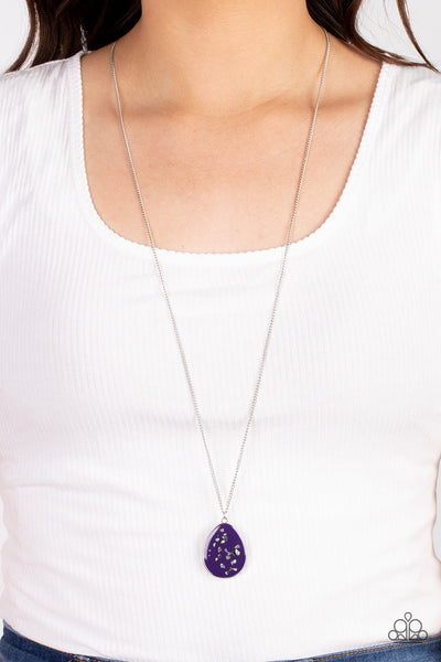 Shimmering Seafloors - Purple Paparazzi Necklace (#4715)