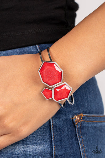 Tourist TRAPEZOID - Red Paparazzi Bracelet