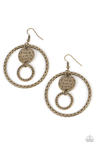 Mojave Metal Art - Brass Paparazzi Earring (#4052)