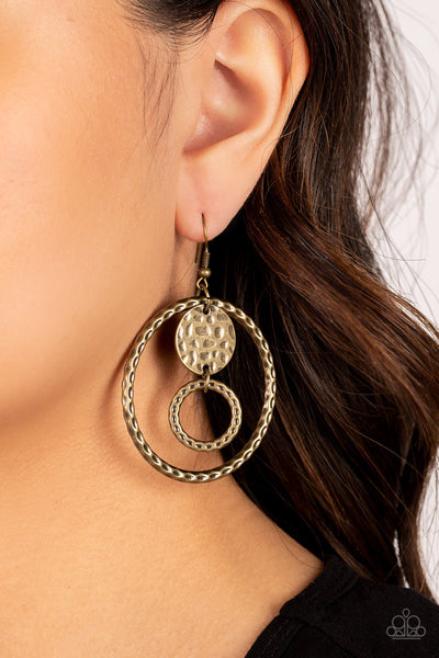 Mojave Metal Art - Brass Paparazzi Earring (#4052)