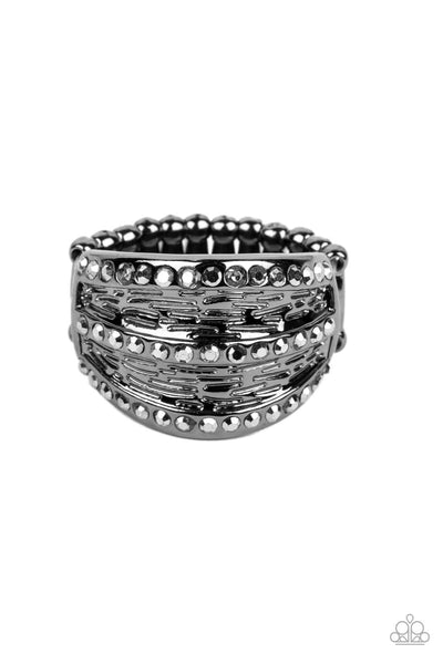 Stellar Stratosphere - Black Paparazzi Ring (R441)