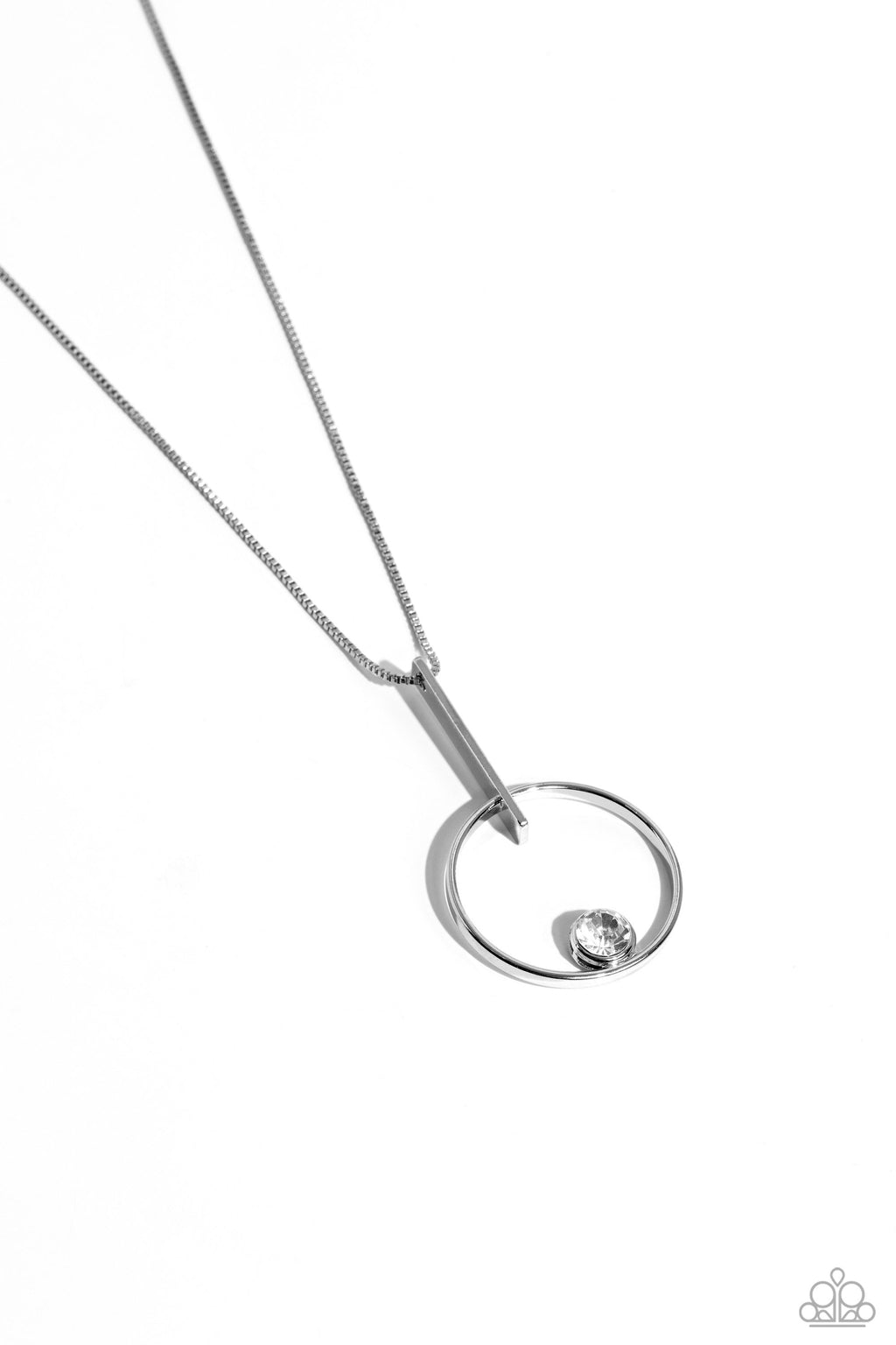 Hooped Theory - White Paparazzi Necklace (#5588)