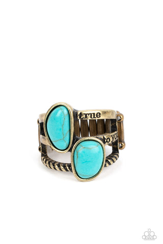 True to You - Brass Paparazzi Ring (R086)