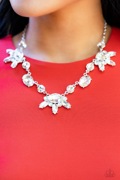 GLOW-trotting Twinkle - White Paparazzi Necklace (#3789)