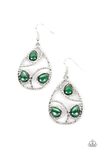 Send the BRIGHT Message - Green Paparazzi Earring (5197)