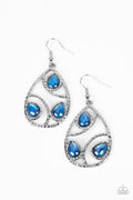 Send the BRIGHT Message - Blue Paparazzi Earring (PZ-3749)