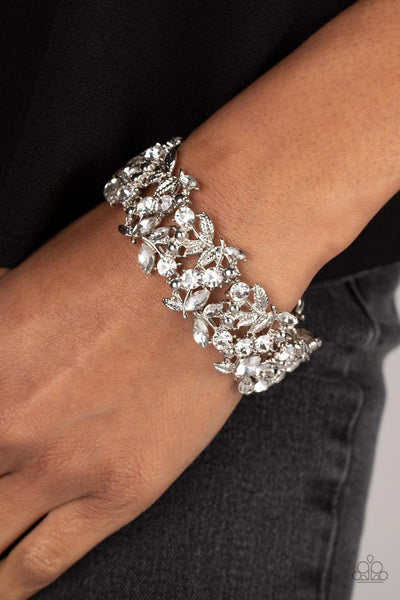 Feathered Finesse -White Paparazzi Bracelet