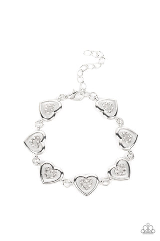 Catching Feelings - White Paparazzi Bracelet (5019)