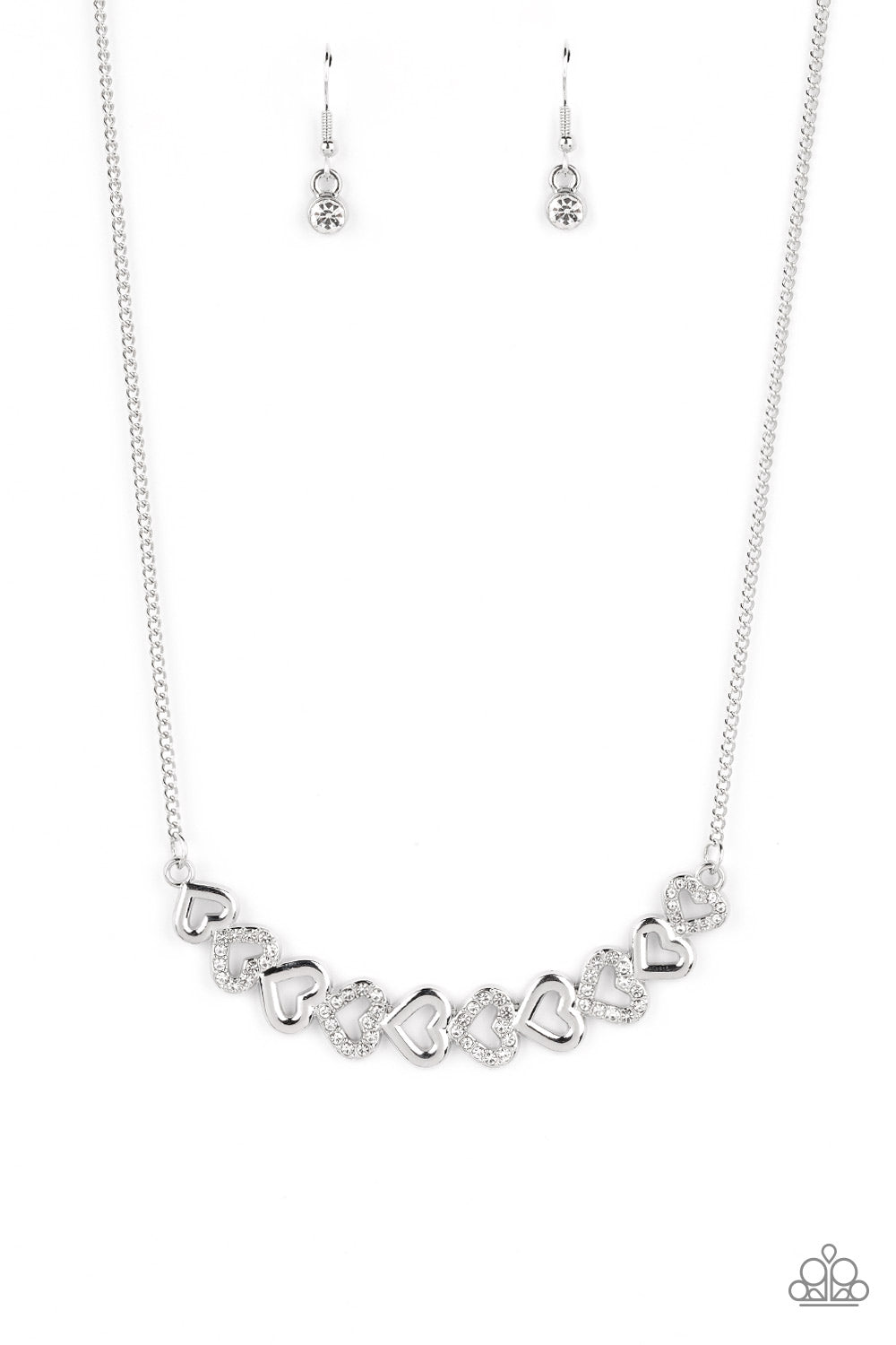 Sparkly Suitor - White Paparazzi Necklace (PZ-5083)