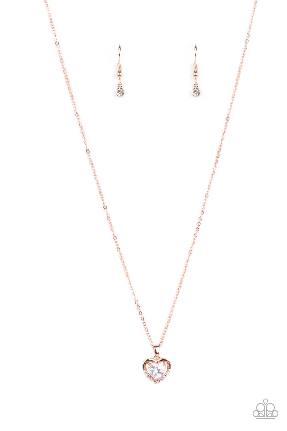 Effulgently Engaged - Rose Gold Paparazzi Necklace (2407)