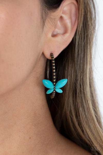 Bohemian Butterfly - Brass Paparazzi Earring (2504)