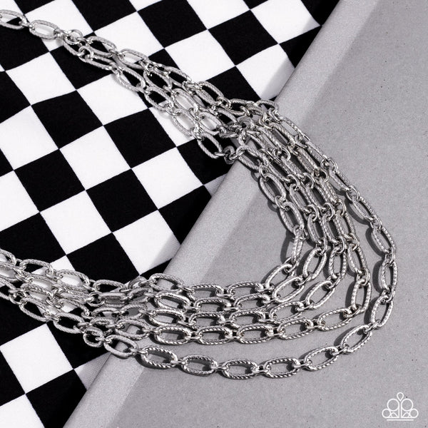 House of CHAIN - Silver Paparazzi Necklace (#3227)