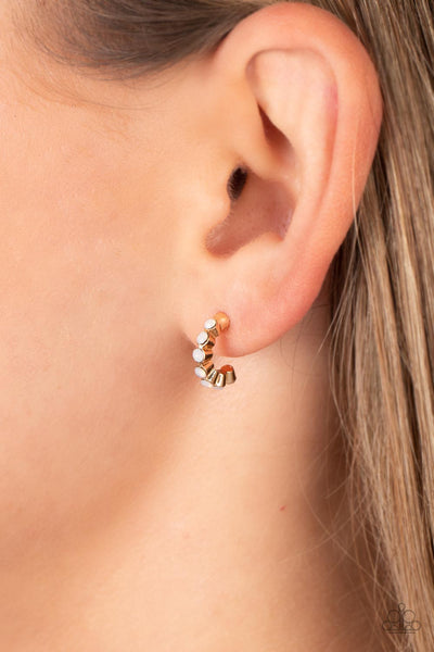 Carefree Couture - Gold Paparazzi Earring (#2508)