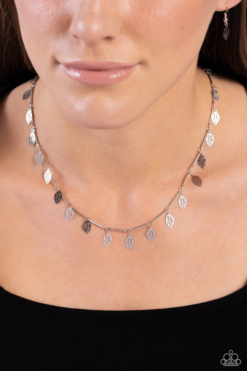 LEAF a Light On - Silver Paparazzi Necklace (#5523)