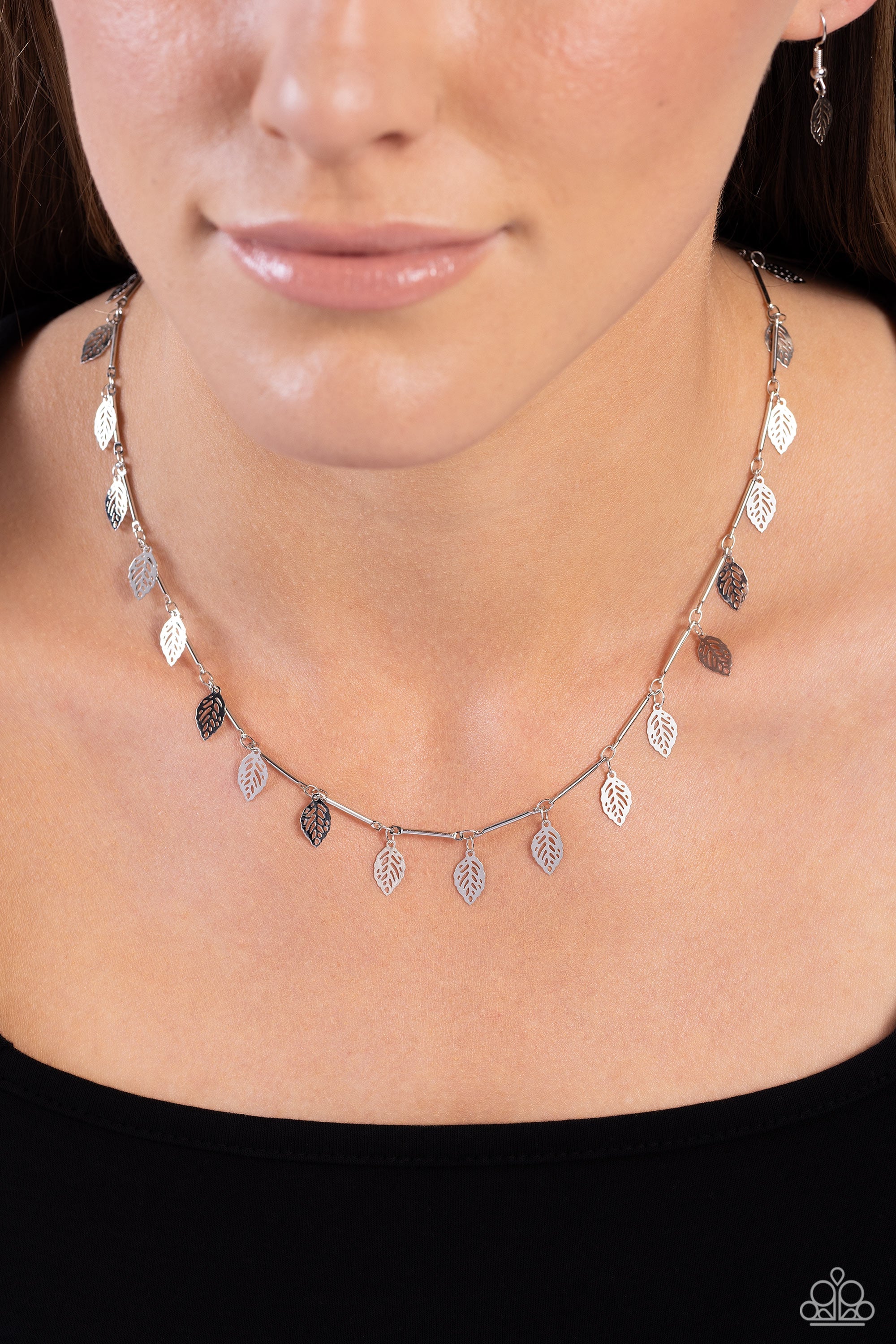LEAF a Light On - Silver Paparazzi Necklace (#5523)