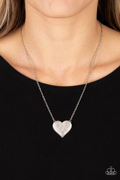 Spellbinding Sweetheart - White Paparazzi Necklace