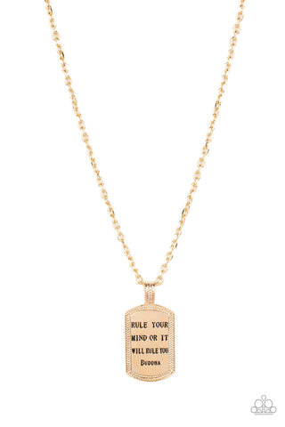 Empire State of Mind - Gold Paparazzi Necklace (#4993)