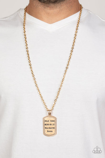 Empire State of Mind - Gold Paparazzi Necklace (#4993)