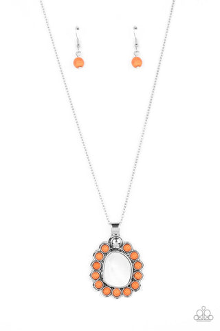 Sahara Sea - Orange Paparazzi Necklace (#4040)