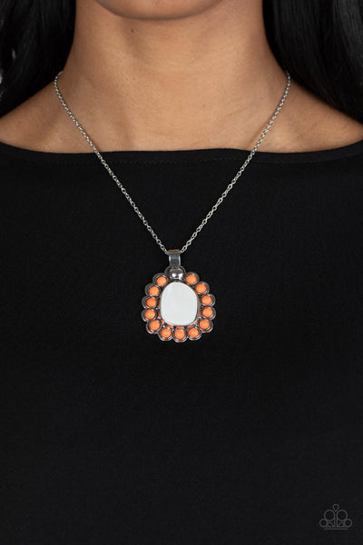 Sahara Sea - Orange Paparazzi Necklace (#4040)