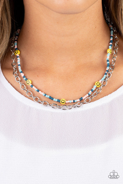 Happy Looks Good on You - Blue Paparazzi Necklace (#2141)