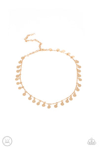 Champagne Catwalk - Gold Paparazzi Necklace (#5420)