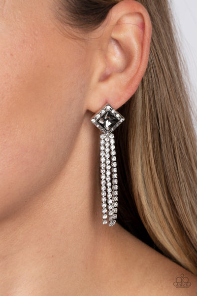 Seasonal Sparkle - Silver Paparazzi Earring (#5487)