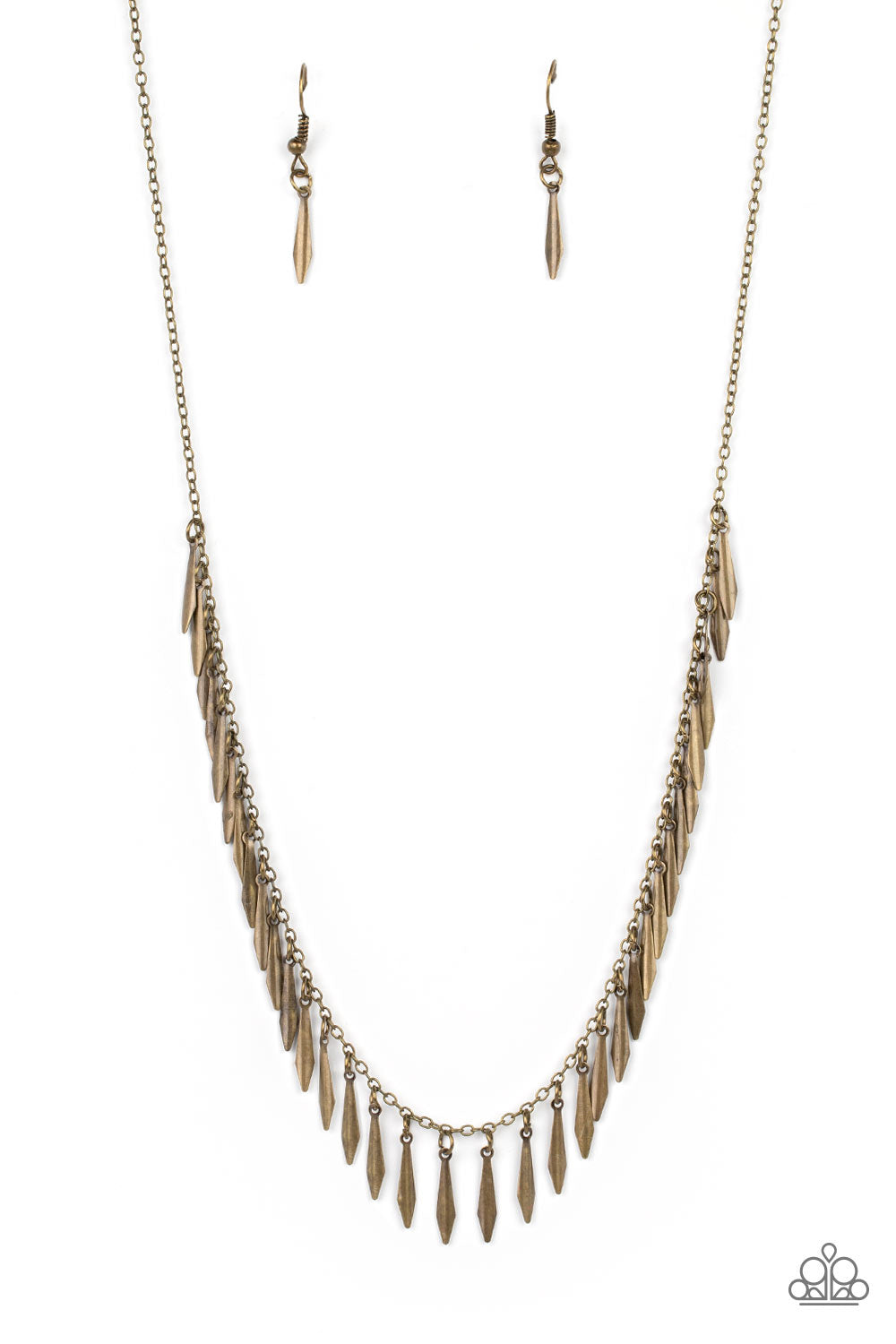 Striking Sheen - Brass Paparazzi Necklace (#2903)