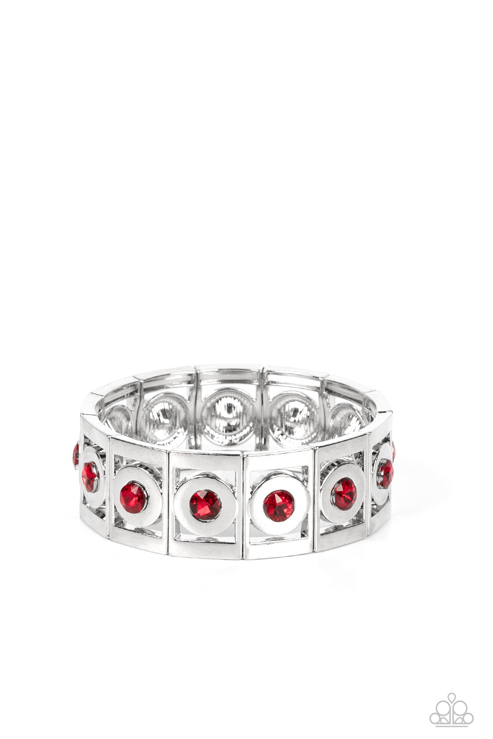 Stretch of Drama - Red Paparazzi Bracelet (PZ-3708)