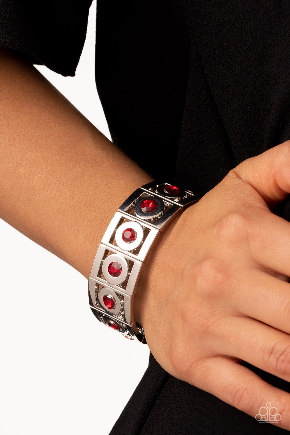 Stretch of Drama - Red Paparazzi Bracelet (PZ-3708)