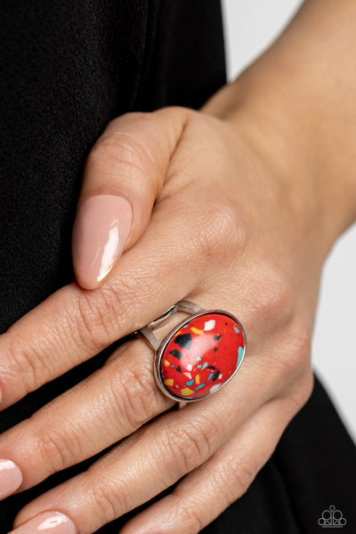 Majestic Marbling - Red Paparazzi Ring (R246)