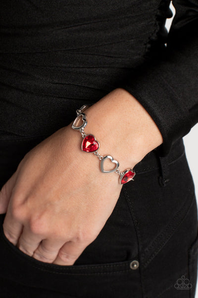 Sentimental Sweethearts - Red Paparazzi Bracelet (2853)