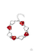 Sentimental Sweethearts - Red Paparazzi Bracelet (PZ-4932)