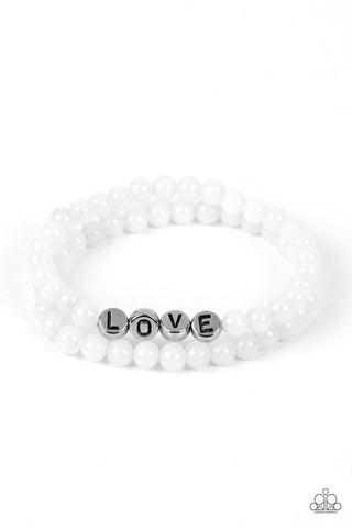 Devoted Dreamer - White Paparazzi Bracelet (5039)