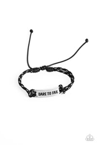 Dare to Fail - Black Paparazzi Bracelet (#1734)