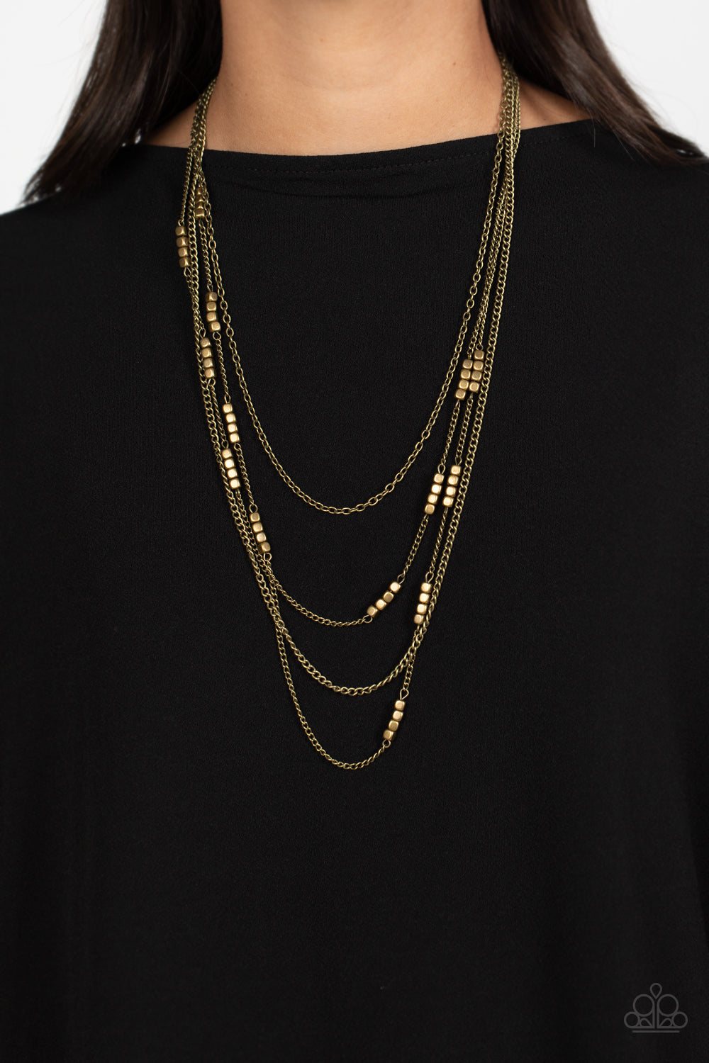Metallic Monarch - Brass Paparazzi Necklace (PZ-738)