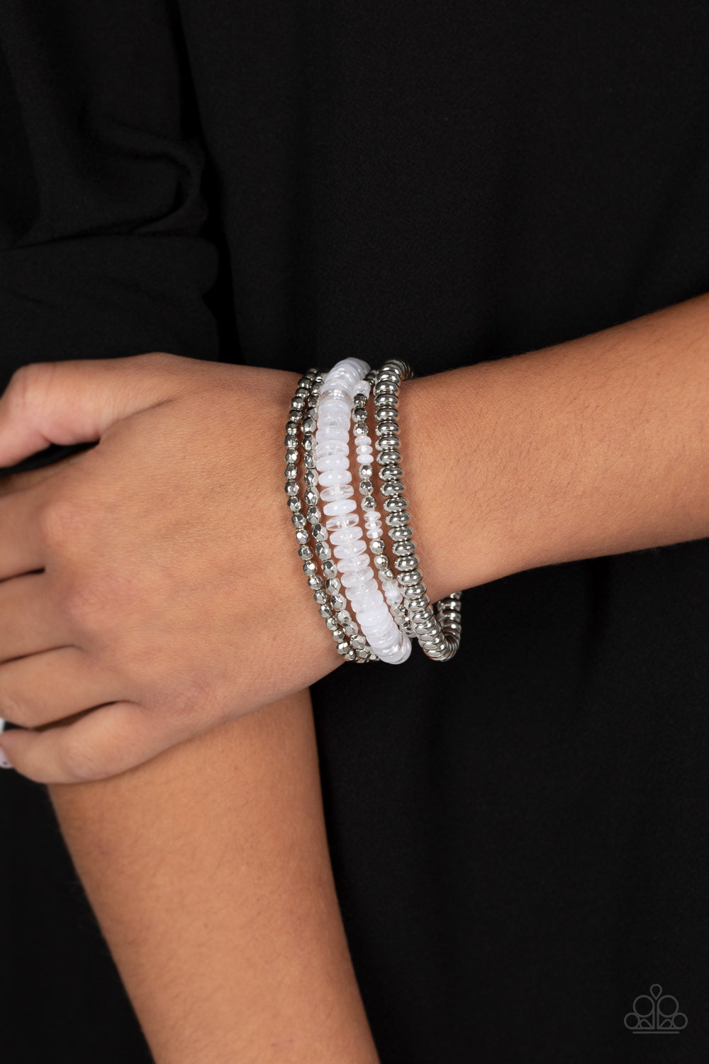 Pristine Pixie Dust - White Paparazzi Bracelet (PZ-756)